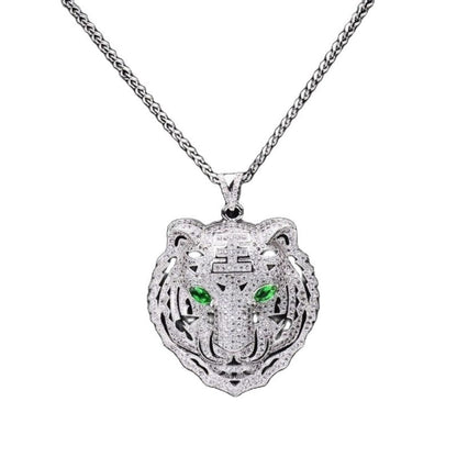 Hip Hop Fierce Shark Inlaid Zircon Pendant Charm Trend Necklace