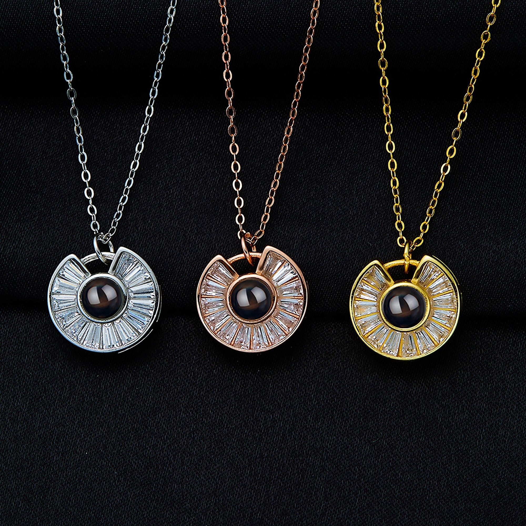 Custom Photo Necklace Flower Necklace Valentine&
