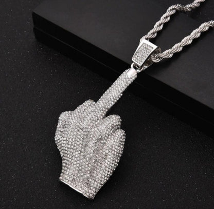 Hip Hop Fierce Shark Inlaid Zircon Pendant Charm Trend Necklace