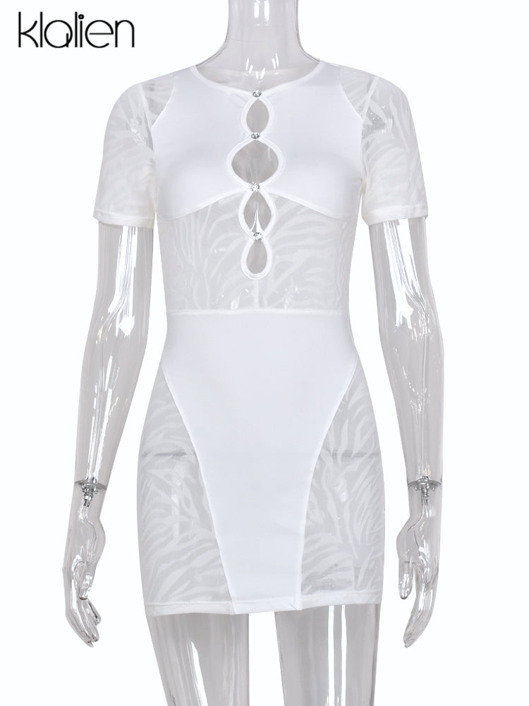 Cut Out Sexy Zebra Mesh Transparent Women&