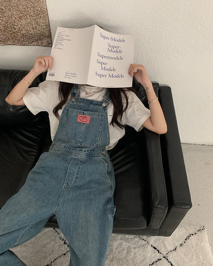 Casual Denim Jumpsuits Women Loose Overalls Baggy Wide Leg Rompers