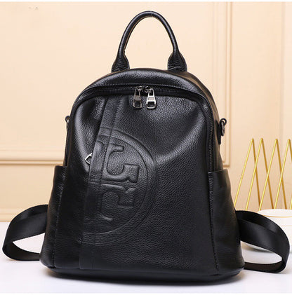 Genuine Real Cowhide Leather Backpack High Quality Women&