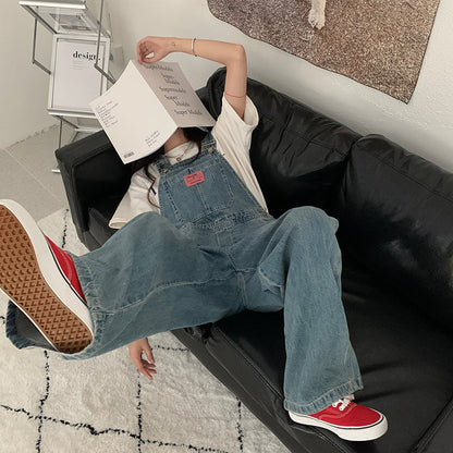 Casual Denim Jumpsuits Women Loose Overalls Baggy Wide Leg Rompers