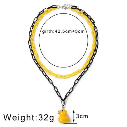 Candy Color Gummy Mini Bear Cartoon Necklace for Women Girls Birthday Jewelry Gifts