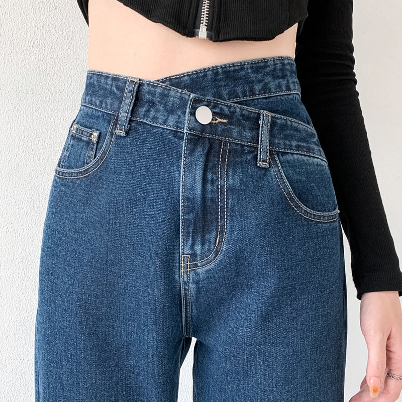 Jeans Women Wide Leg Pants Mom Femme High Waist Woman Trousers