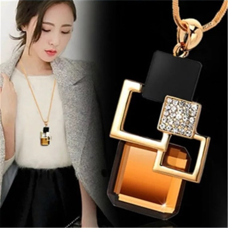 Long Necklaces&amp; Pendants for Women Collier Femme Geometric Fashion Crystal Jewelry