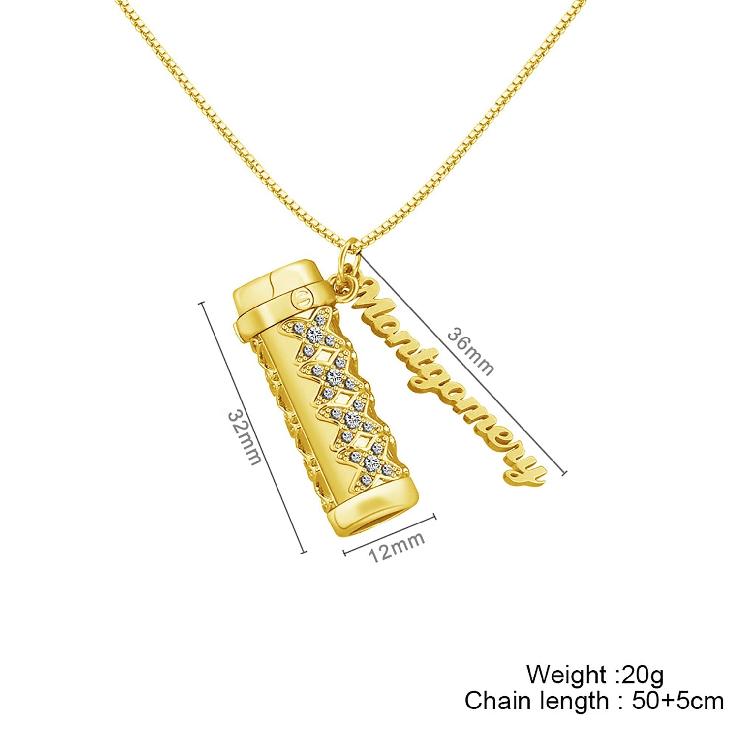 Personalised Letter Mini Colorful Kaleidoscope Pendant Necklaces