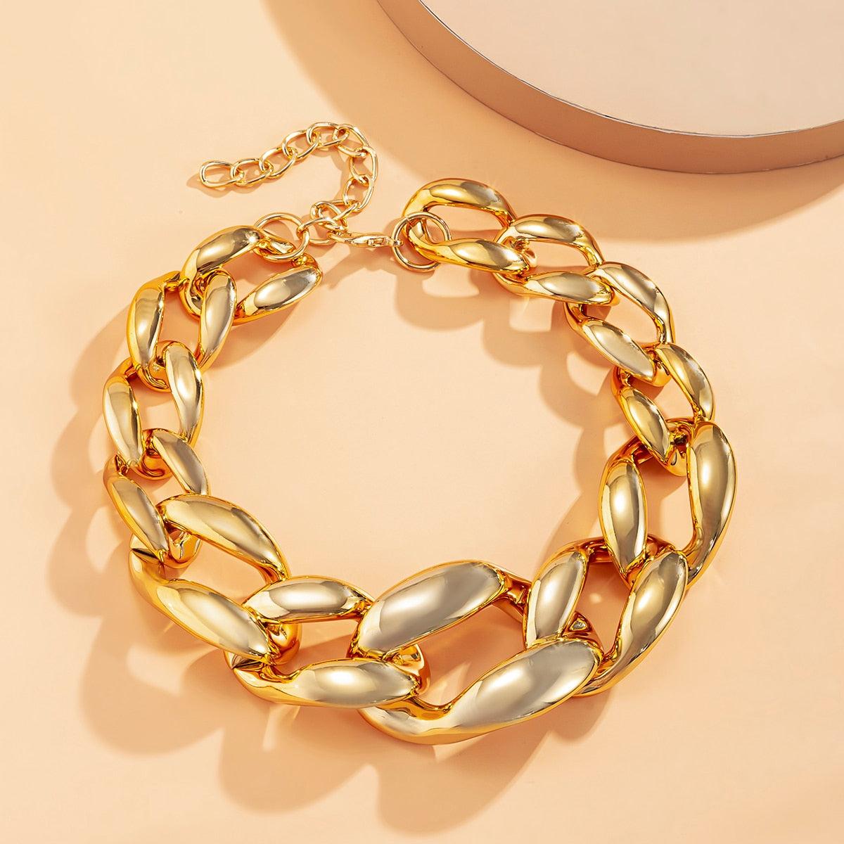 CCB Material Exaggerated Big Choker Necklace Collar for Women Hiphop Chunky Chain Necklace