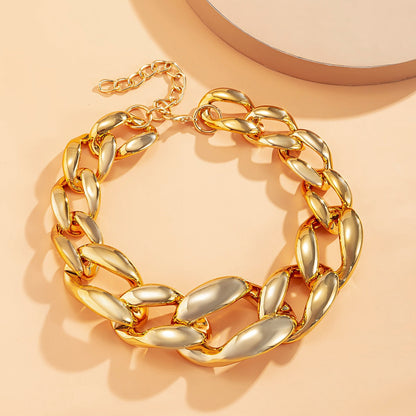 CCB Material Exaggerated Big Choker Necklace Collar for Women Hiphop Chunky Chain Necklace