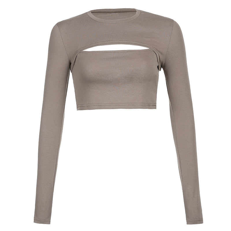 Hollow Knit Top Sweater Women Party Navel Slim Ribbed Summer Lady Shirts