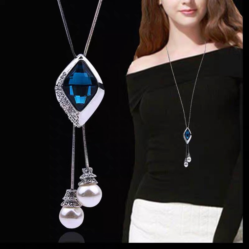 Long Necklaces&amp; Pendants for Women Collier Femme Geometric Fashion Crystal Jewelry