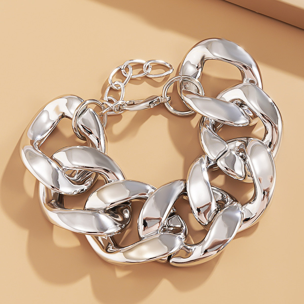 Hip Hop Thick Link Chain Bracelet Women&