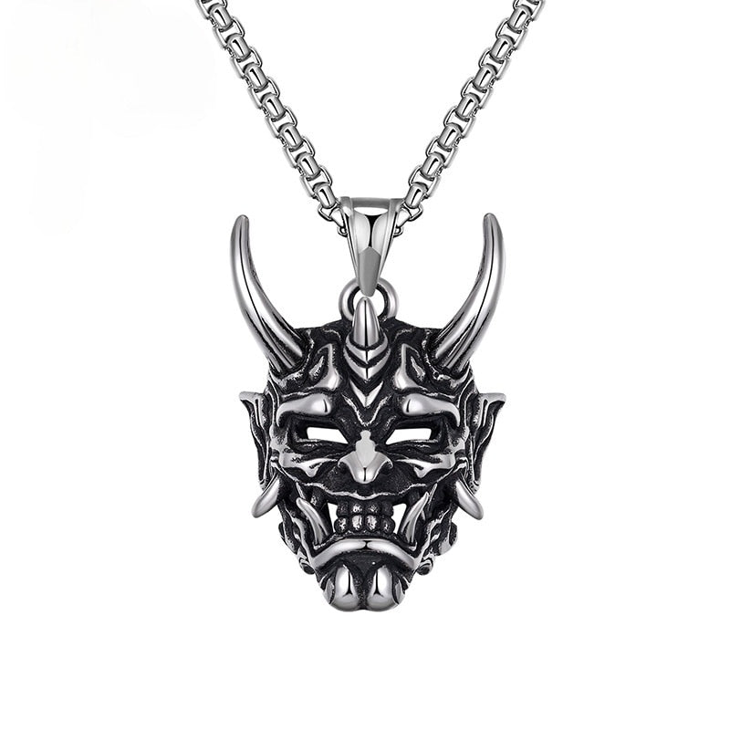 Punk Ghost Skull Mask Pendant Necklace Cool Men&