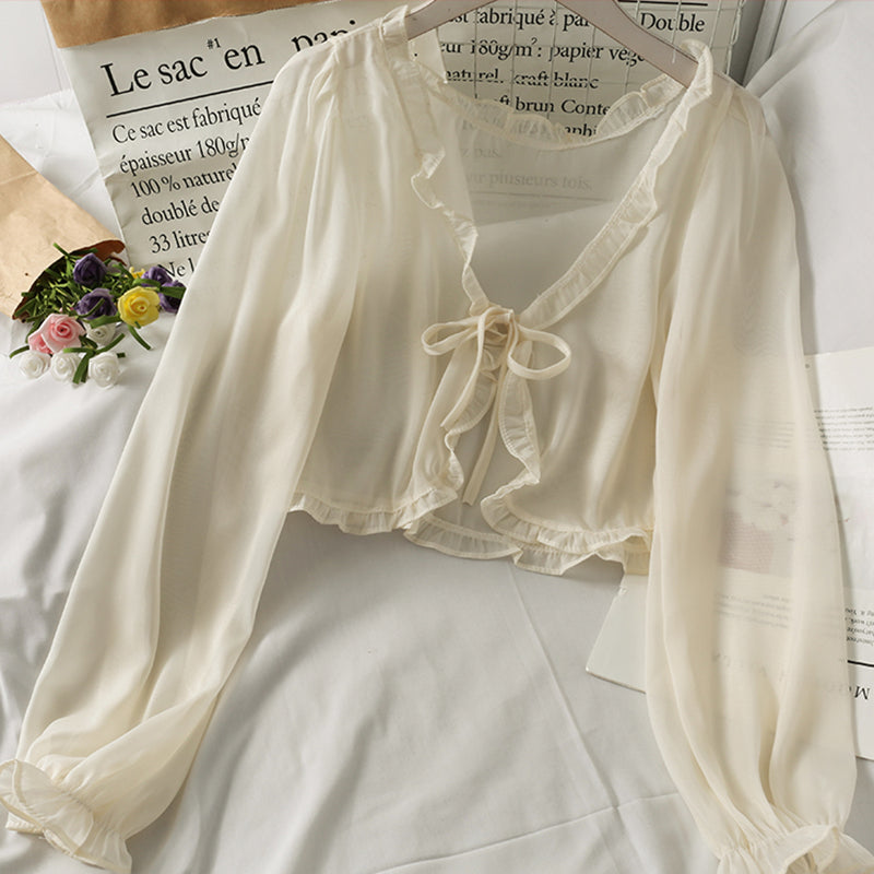 Thin Coat Casual Lace Bow Summer Sun Protection Female Cardigan Shirt Clothing Tops
