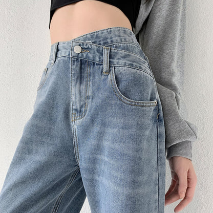 Jeans Women Wide Leg Pants Mom Femme High Waist Woman Trousers