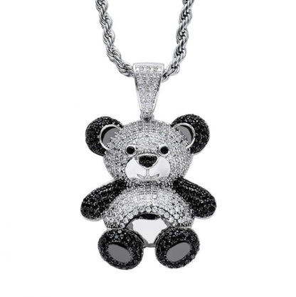 Hip Hop Fierce Shark Inlaid Zircon Pendant Charm Trend Necklace