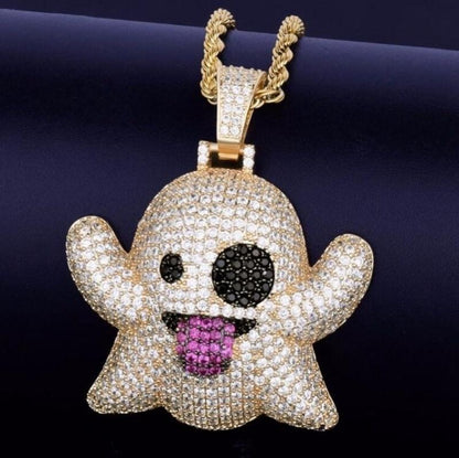 Hip Hop Fierce Shark Inlaid Zircon Pendant Charm Trend Necklace
