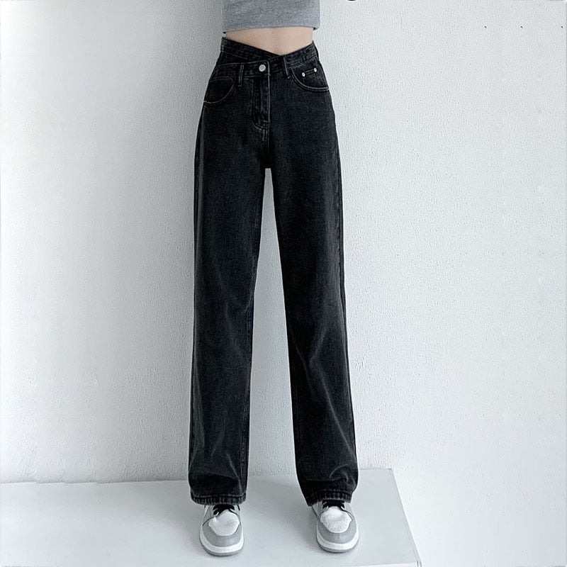 Jeans Women Wide Leg Pants Mom Femme High Waist Woman Trousers
