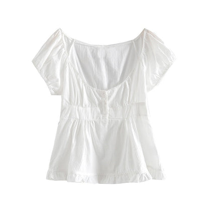 Slim Girls Sweet Tshirts Ladies Stylish Soft Cotton Short Tees Vintage Women Cute Tops