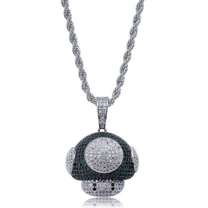 Hip Hop Fierce Shark Inlaid Zircon Pendant Charm Trend Necklace