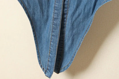 Denim Shirt Short Sleeve Womens Tops Chemise Femme Crop Tops