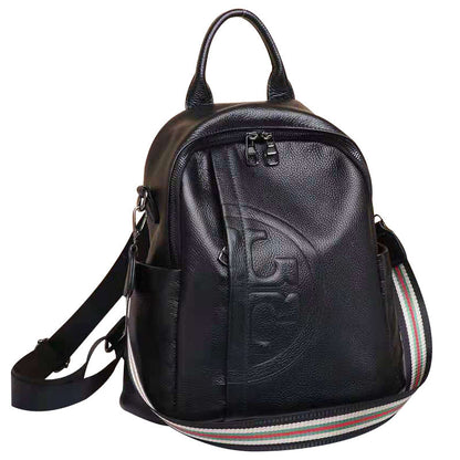 Genuine Real Cowhide Leather Backpack High Quality Women&