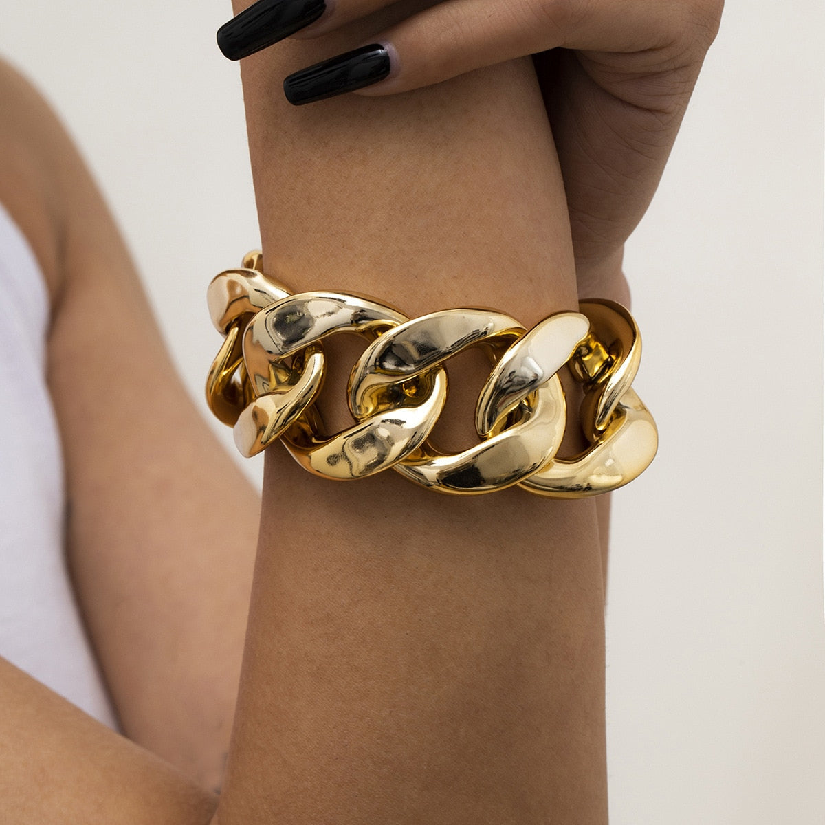 Hip Hop Thick Link Chain Bracelet Women&