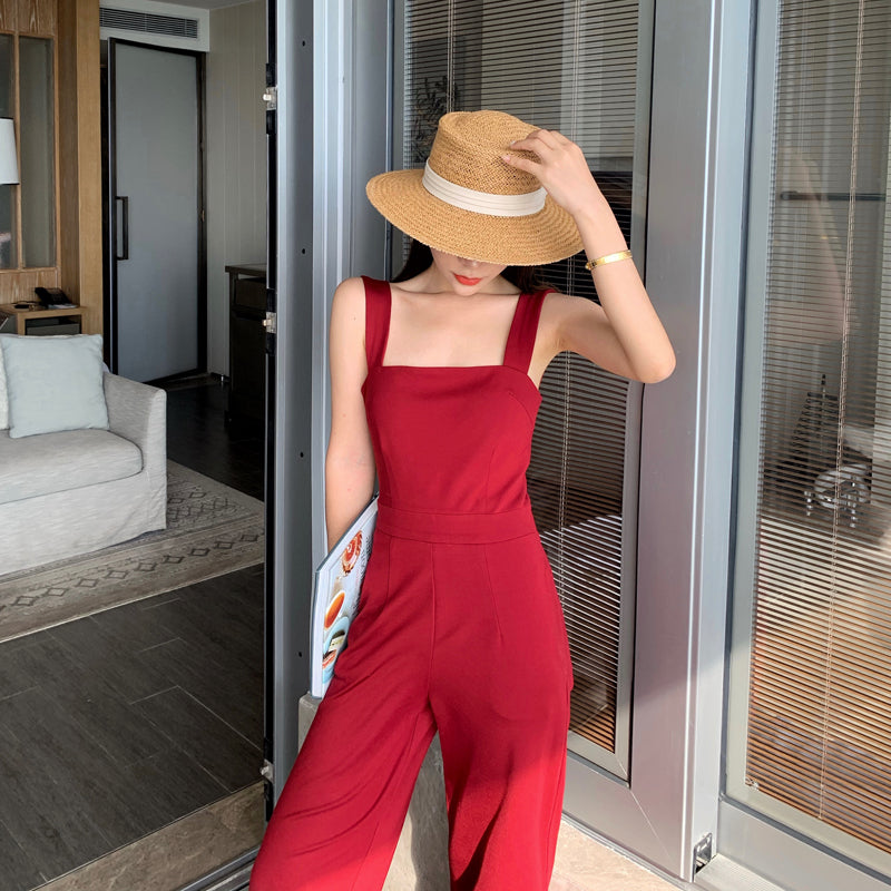 Summer Streetwear Jumpsuit Backless Fitness Beach Wear Party Sexy Rompers Overalls