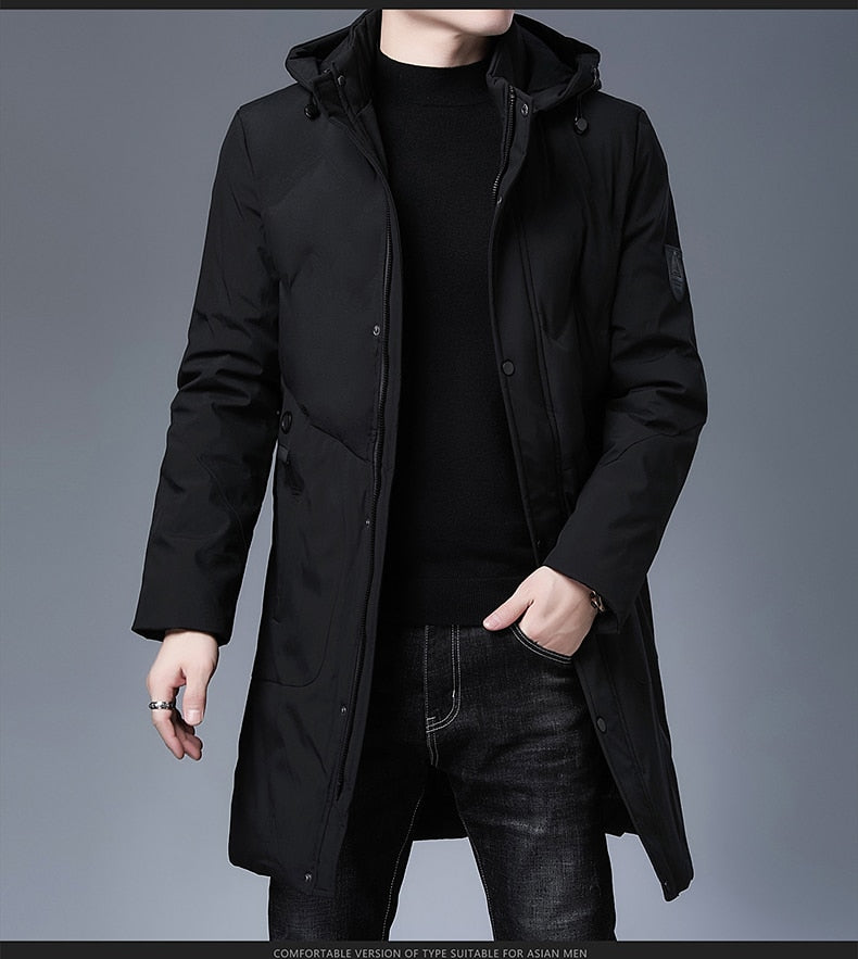 Parkas Jacket Men Longline Windbreaker Coats Clothing