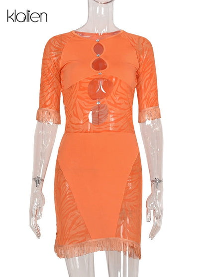 Cut Out Sexy Zebra Mesh Transparent Women&