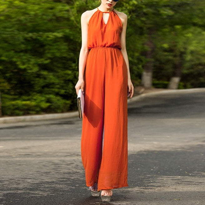 2022 Beach Style Jumpsuit for Women Summer Chiffon Bohemian Full Length Party Rompers