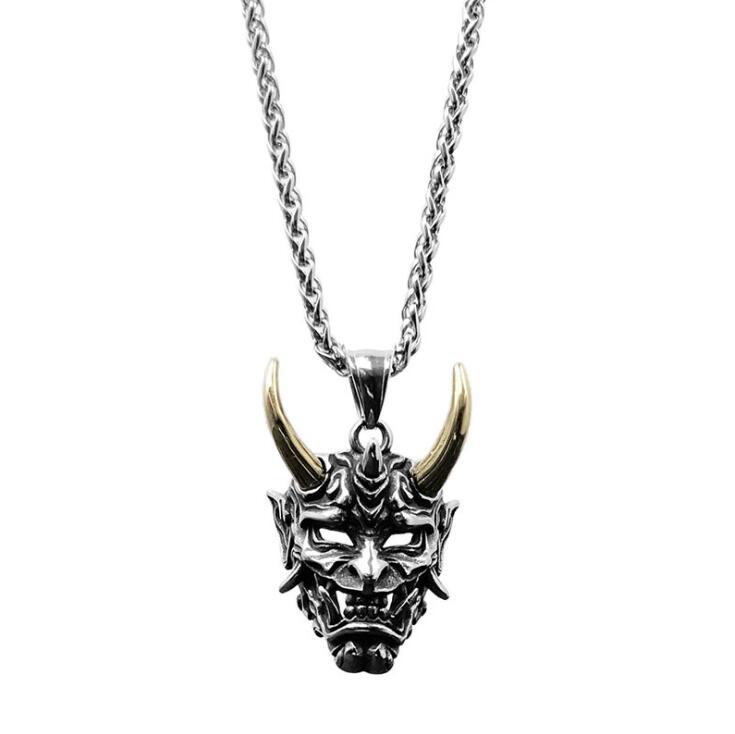 Punk Ghost Skull Mask Pendant Necklace Cool Men&