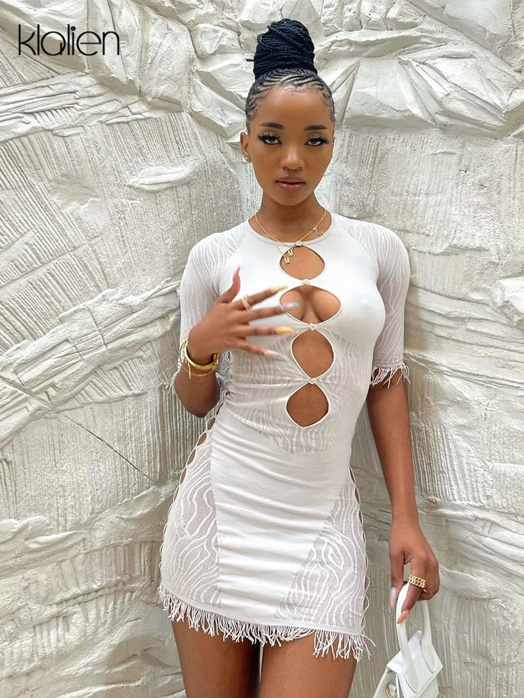 Cut Out Sexy Zebra Mesh Transparent Women&