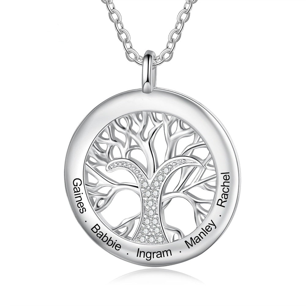Tree Of Life Personalized Necklaces Family Jewelry Sliver Color Necklace&amp;Pendant