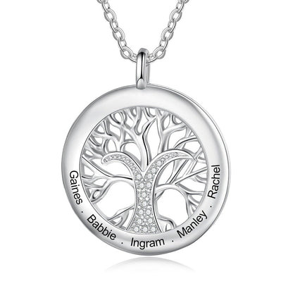 Tree Of Life Personalized Necklaces Family Jewelry Sliver Color Necklace&amp;Pendant