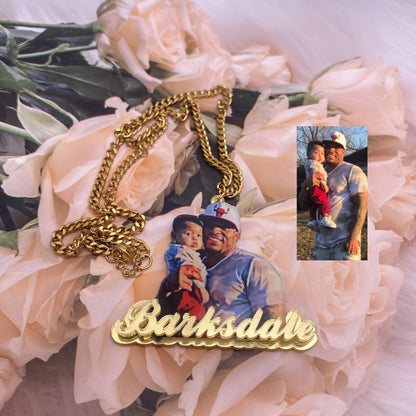 Custom Picture Name Necklace Custom Jewelry Pendant With Picture Chain Necklace