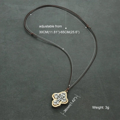 ICXC Wooden Saint Cross Pendant Necklaces