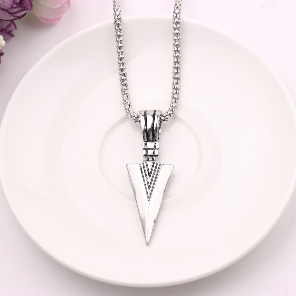 Arrow Head Pendant Long Chain Necklaces mens necklaces Collier Femme ArrowHead