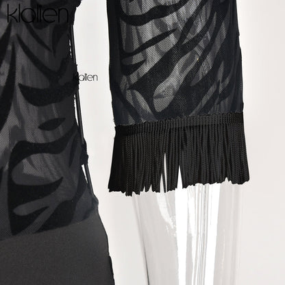 Cut Out Sexy Zebra Mesh Transparent Women&