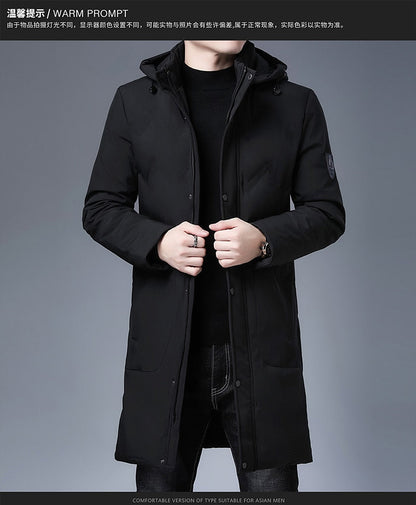Parkas Jacket Men Longline Windbreaker Coats Clothing