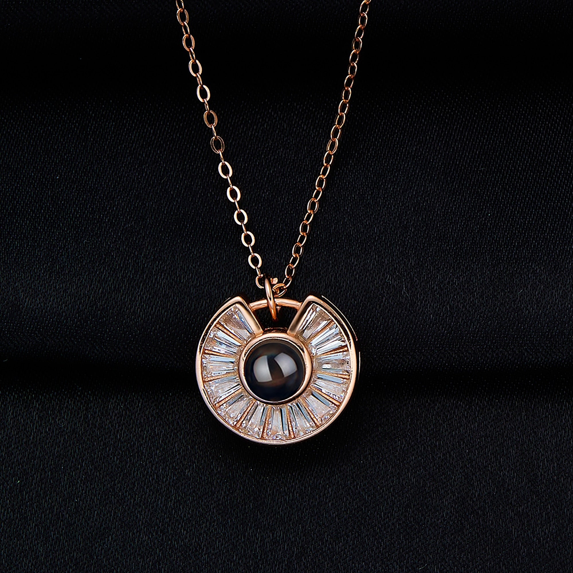 Custom Photo Necklace Flower Necklace Valentine&