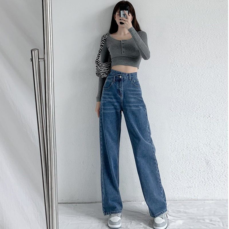 Jeans Women Wide Leg Pants Mom Femme High Waist Woman Trousers