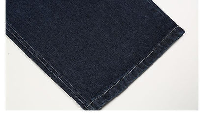 American Embroidery Denim Overalls Women Jean Jumpsuits Loose Straight Wide Leg Pants