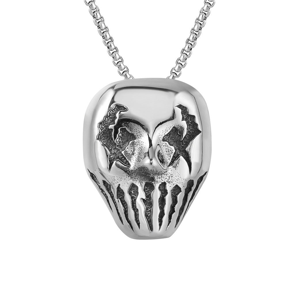 Punk Ghost Skull Mask Pendant Necklace Cool Men&