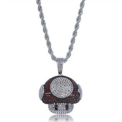 Hip Hop Fierce Shark Inlaid Zircon Pendant Charm Trend Necklace