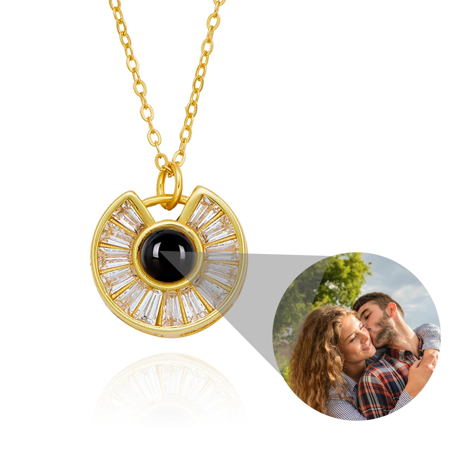 Custom Photo Necklace Flower Necklace Valentine&