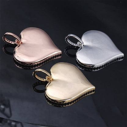 Custom Made Photo Heart Medallions Necklace &amp; Pendant Men&