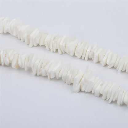 Bohemian Hawaii Puka White Clam Chips Shell Necklace