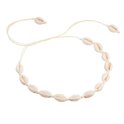 Shell Choker Bohemian Rope Agate Beaded Necklace