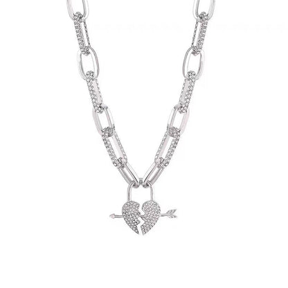Metal Love Heart Cupid Pendants Female Clavicle Chain Light Luxury Niche Design Necklace